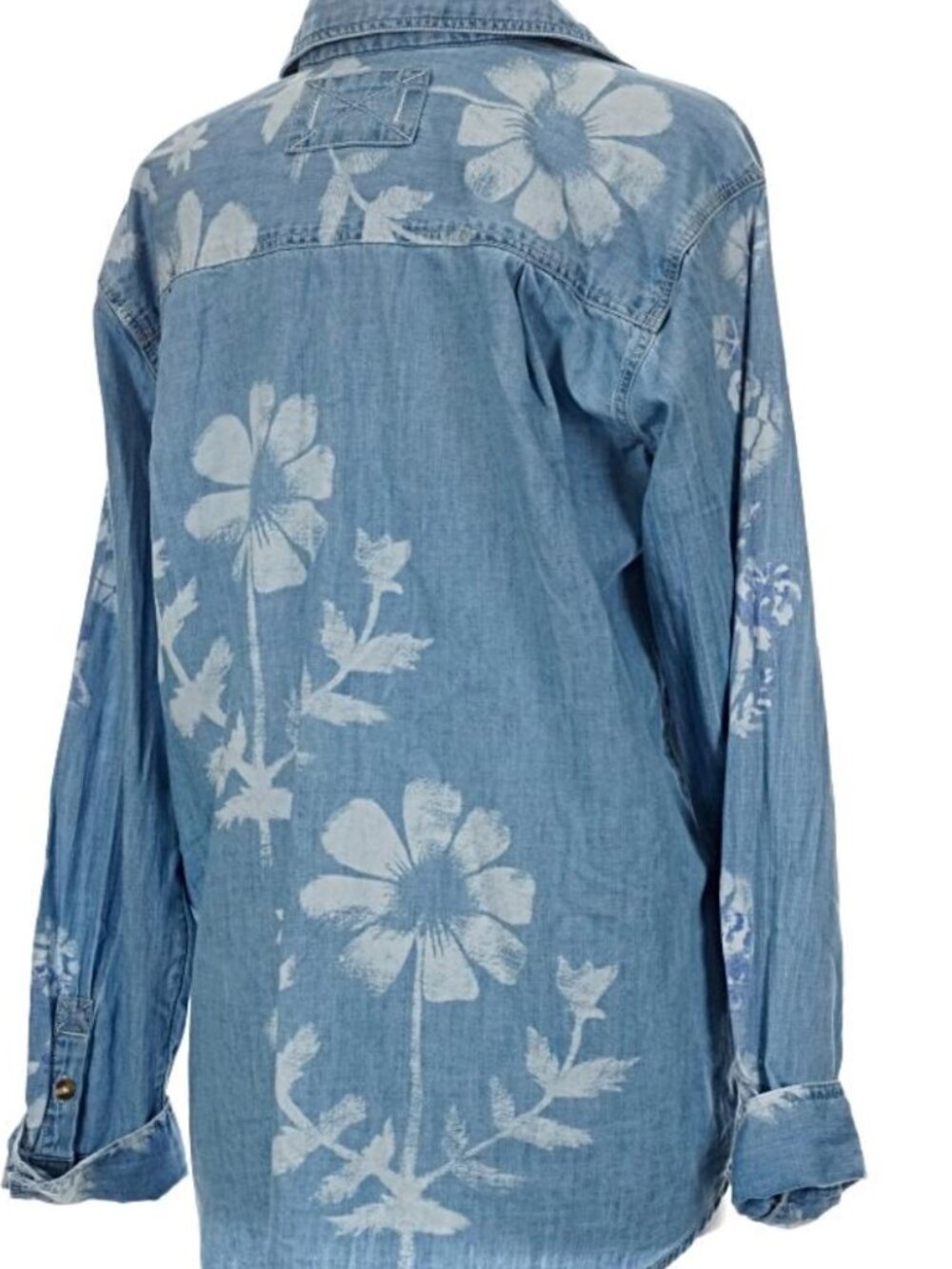 NWT Free People We The Free Airbrushed Blossom Shirt Coastal Cowgirl Sz M $198 - Picture 7 of 11